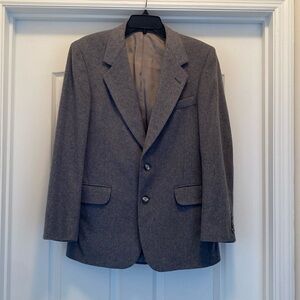 Cashmere Wool Grey Blazer Suit Jacket Unisex Size Large